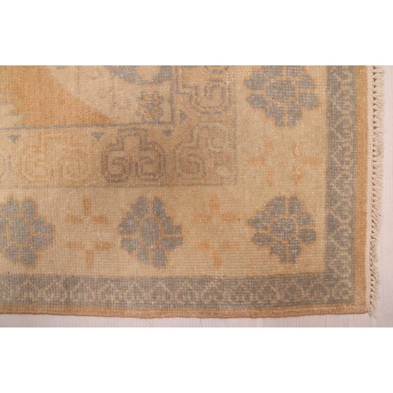 ECARPETGALLERY Hand-knotted Finest Oushak Light Brown Wool Rug - 5'10 x 8'11