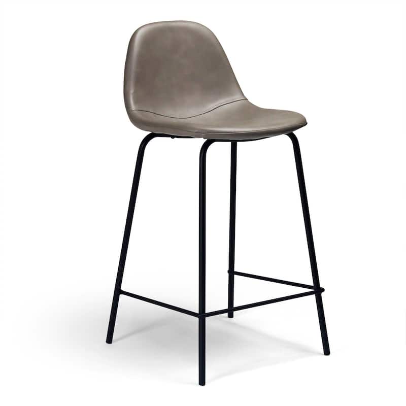 Maxine Vegan Leather Counter Height Stools Black Legs (Set of 2)