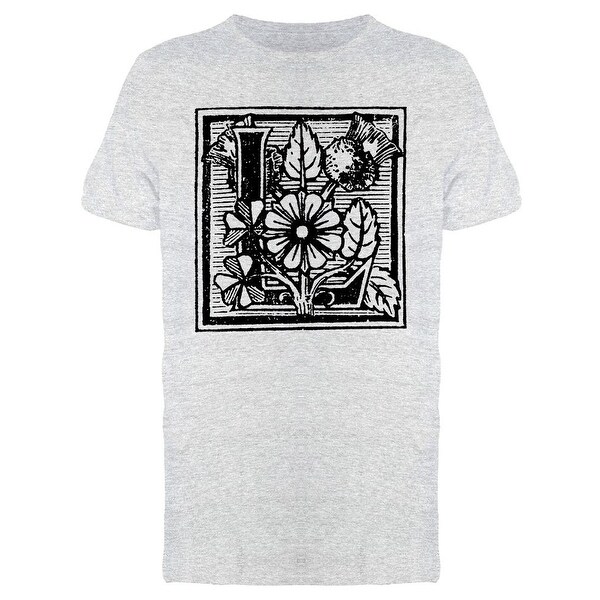 Shop Capital Letter L With Flowers Tee Men S Image By Shutterstock On Sale Overstock 29147924