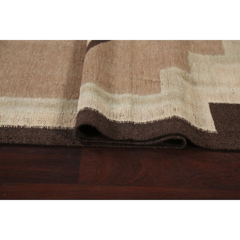 Natural Dye Kilim Oriental Staircase Runner Rug Hand-woven Wool Carpet - 3'5" x 12'8"