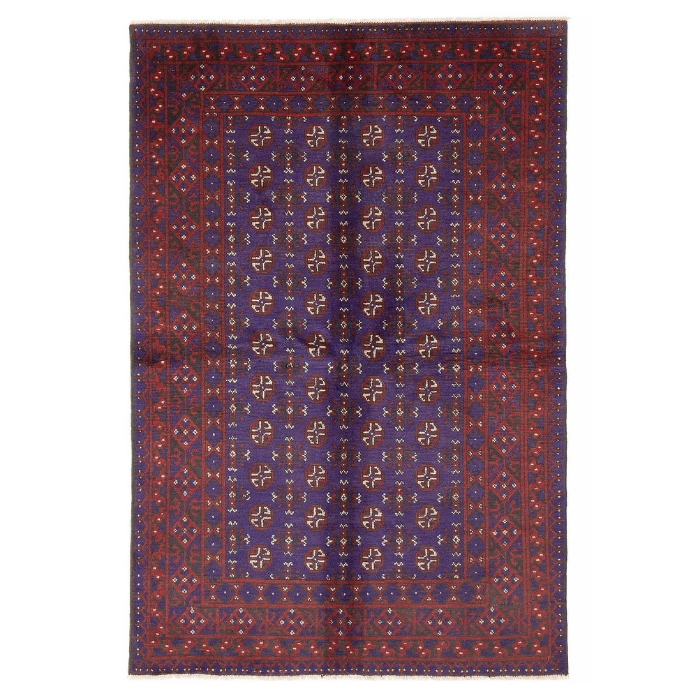 ECARPETGALLERY Hand-knotted Uzbek Kargahi Blue Wool Rug - 5'3 x 8'0