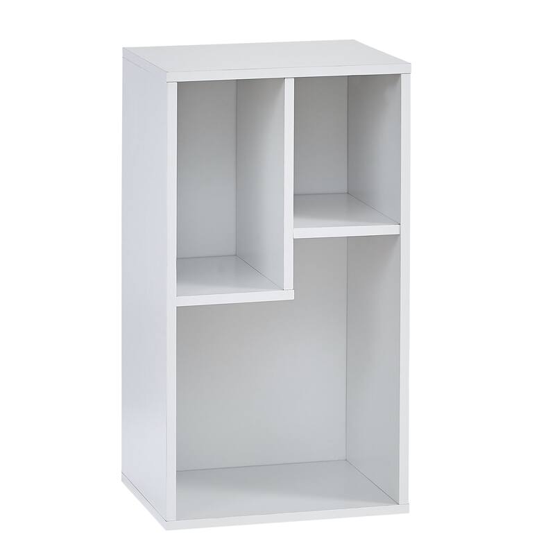 VECELO Wood Organizer Bookcase,Fits Tallest Hardcovers, Customized Storage Display Shelf, Free Standing for Living Room, Bedroom