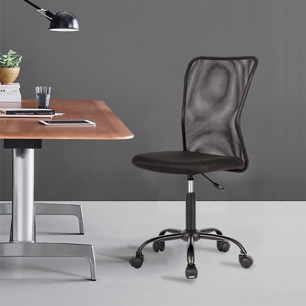 Mesh Armless 360-deg Adjusted swiel Office Chair,Black