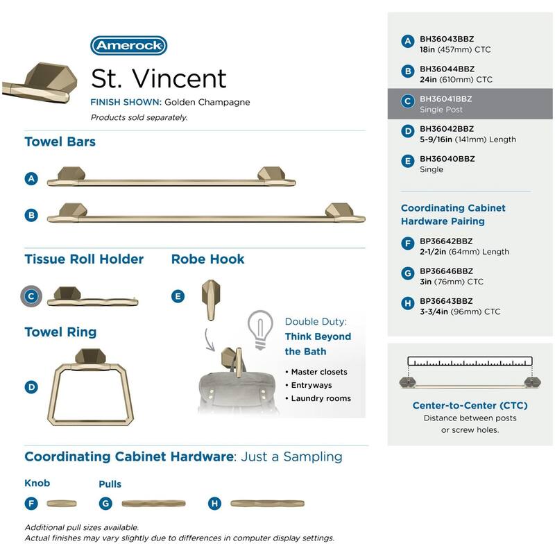 Amerock St. Vincent Wall Mounted Euro Toilet Paper Holder