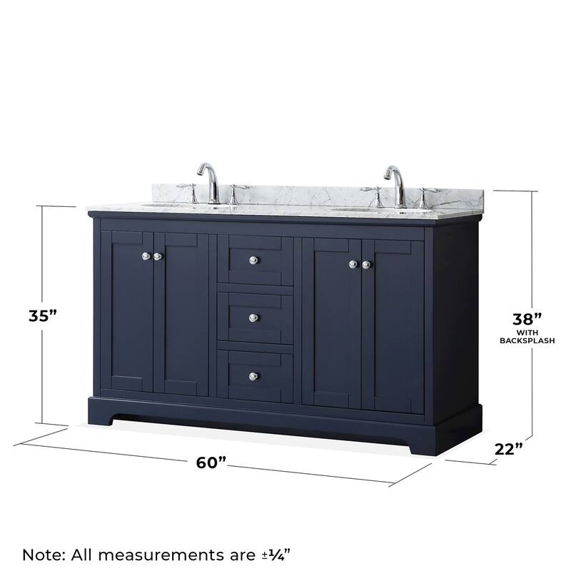 Wyndham Collection Avery 60" Free Standing Double Basin Vanity Set