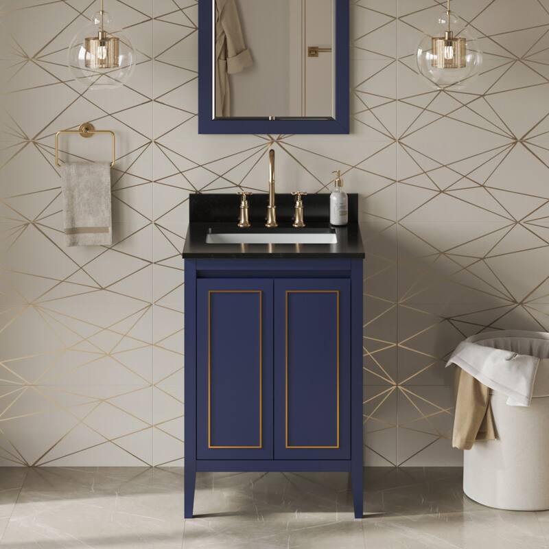 Jeffrey Alexander VKITPER24R-GRANITE Percival II 24" Free Standing - Hale Blue / Black - Painted