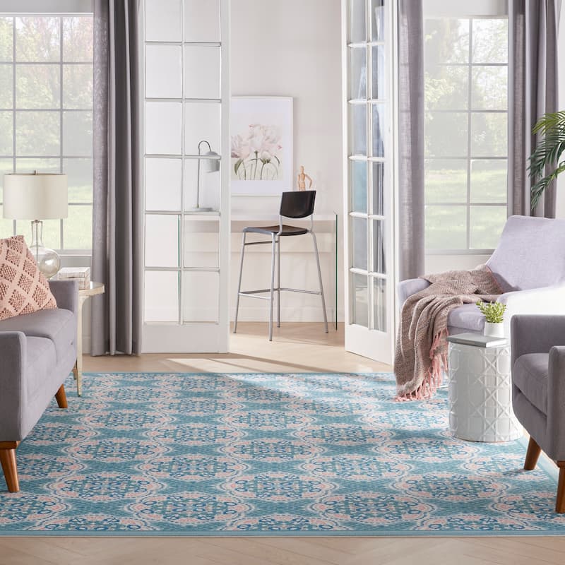 Waverly Sun N' Shade Boho Geometric Modern Indoor/Outdoor Area Rug