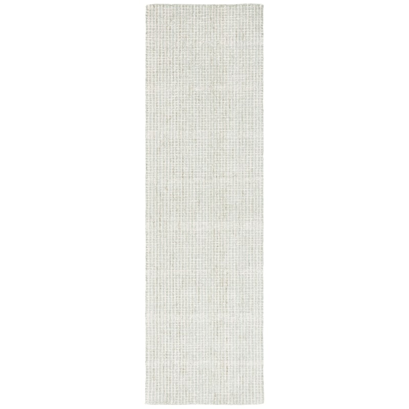 SAFAVIEH Handmade Abstract Soumitra Modern Wool Rug - 2'3" x 8' Runner - Sage/Ivory