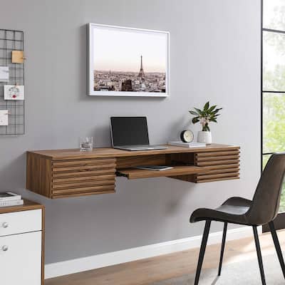 Render Wall Mount Wood Office Desk