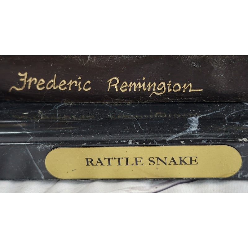 RattleImitative snake By Frederic Remington Western Bronze Statue Sculpture Figure Art 21 Inches X 17 Inches