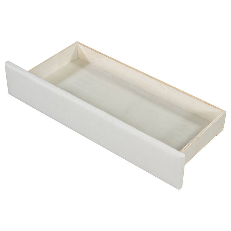 Twin XL to King Upholstered Daybed with Two Storage Drawers, Expandable Design, No Box Spring Required