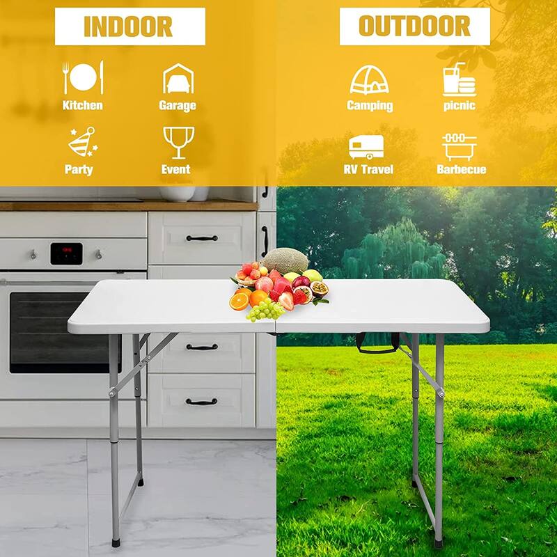 4 ft. Folding Table with Durable Resin Surface