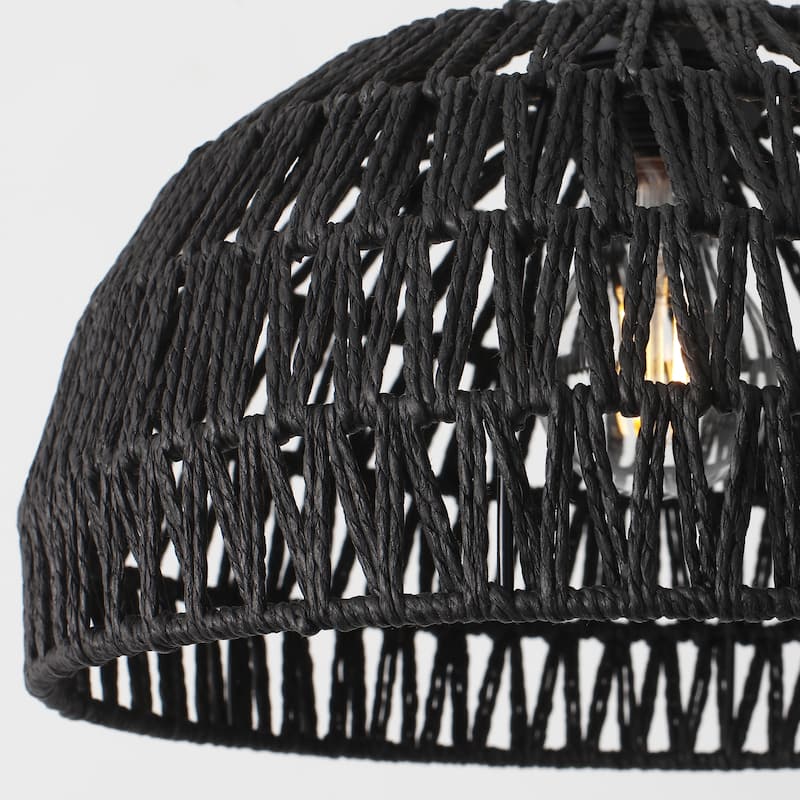 1-Light 11.81"W Rattan Pendant Lights for Kitchen Island Living Room