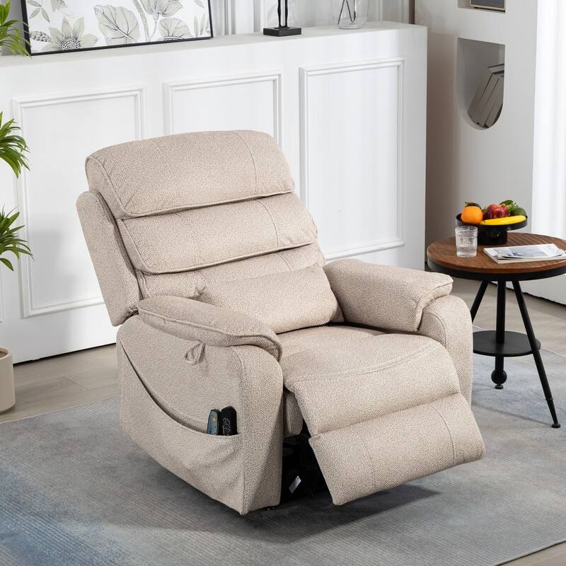 Deluxe Version Dual Motors Power Lift Recliner,Lay Flat 74.8 " Length,100% Polyester,Message/Heat,Eazy Assemble