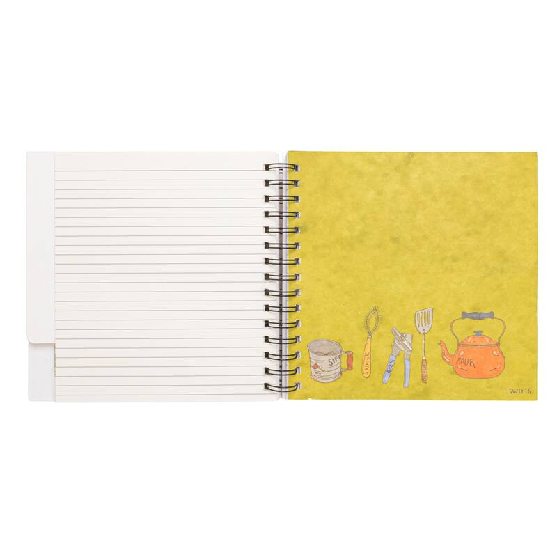 Spiral Bound Paper Recipe Journal with Patterns