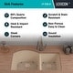 preview thumbnail 5 of 11, Lexicon Platinum Quartz 32 Inch 70/30 Double Bowl Kitchen Sink with Bottom Grids and Strainers and Disposal Flange