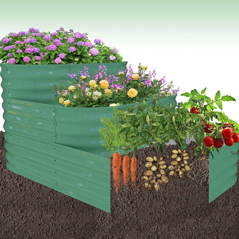 Galvanized Tiered Raised Garden Bed Kit with Open Base