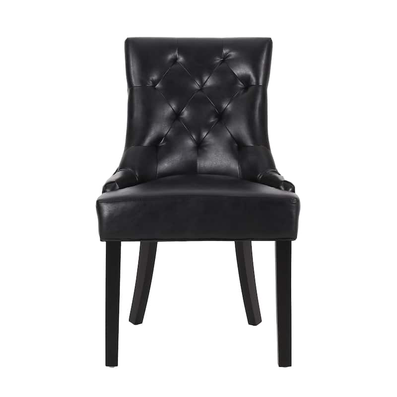 Kitchen Tufted Diamond Stitching Dining Chairs of 2 Pack, Black