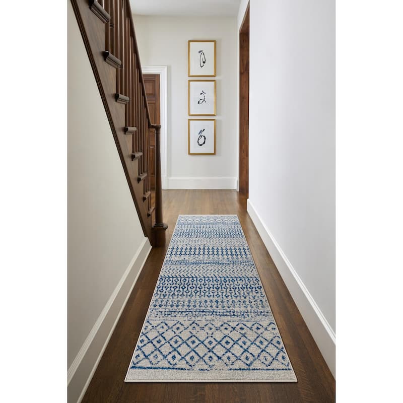 Livabliss Elaziz Moroccan Geometric Area Rug - Blue - 3' 11" x 5' 7"