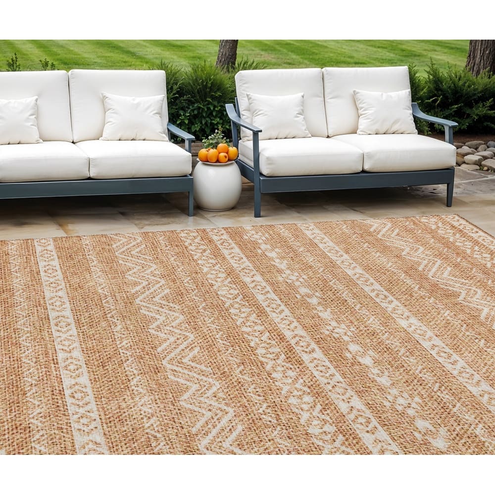 HomeRoots Southwestern Transitional Rectangle Outdoor Rug