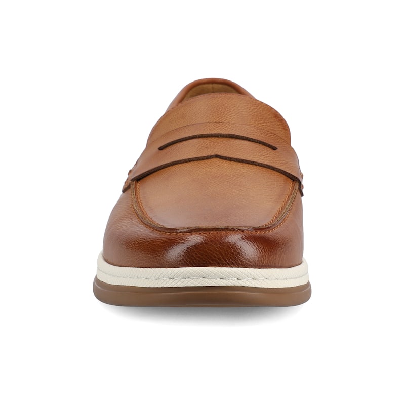 Vance Mens Brantley Casual Slip-on Perforated Penny Loafer - Tan - 10.5