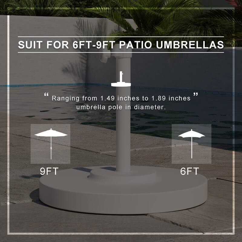California Umbrella 50LBS Weighted Concrete Umbrella Base With Steel Cover, Black