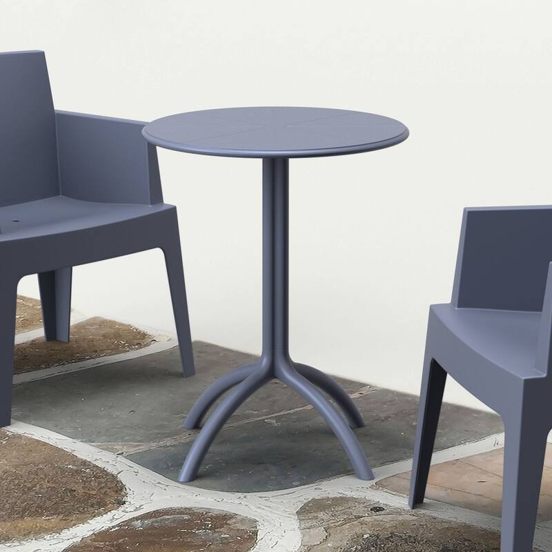 29" Gray Durable Round Outdoor Patio Dining Table