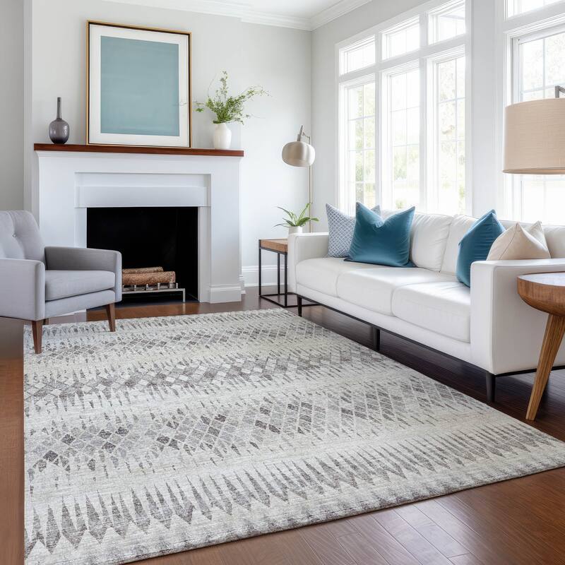 Premium Washable Super Soft Boho Contemporary Mayfield Rug - Beige - 8' x 10' - Rectangle