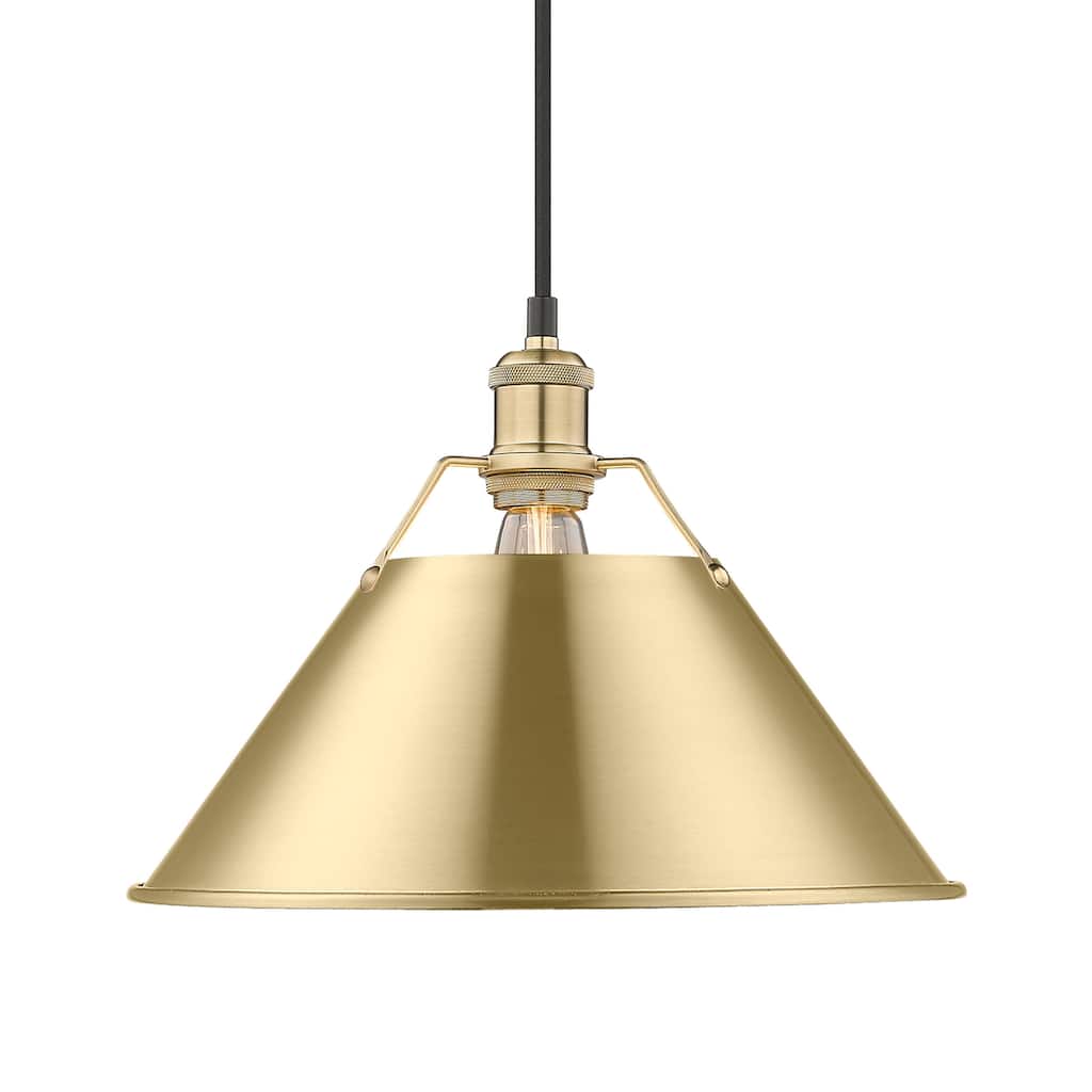 Yep by Golden Lighting Orwell 1-light 14in Pendant in Brushed Champagne Brass - Gold
