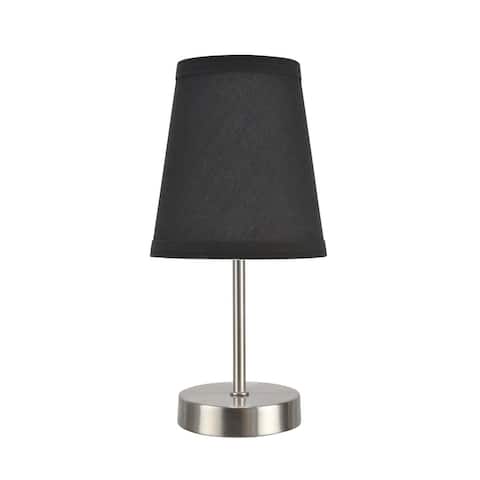 Aspen Creative 1-Pack Set - One-Light Candlestick Table Lamp, Contemporary Design in Satin Nickel, 10" High - SATIN NICKEL
