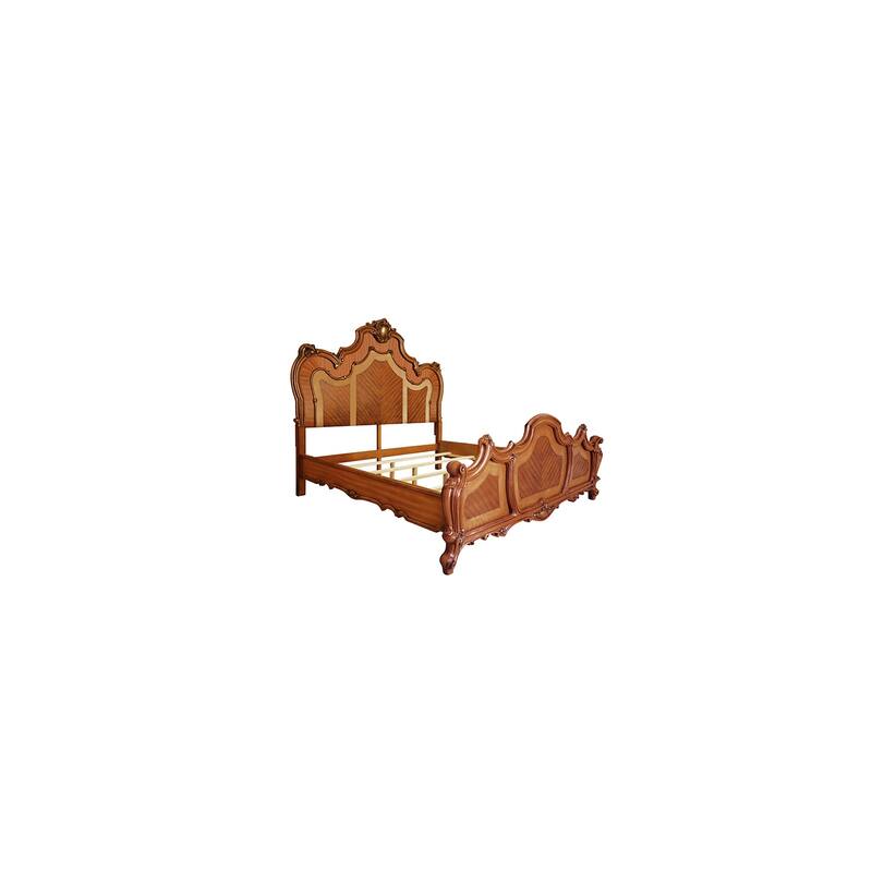 King Size Bed Mid Century Modern Platform Bed Frame Honey Oak Finish