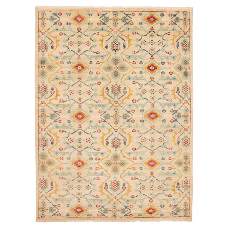 ECARPETGALLERY Hand-knotted Jules Serapi Light Khaki Wool Rug - 8'10 x 12'0 - Light Khaki - 8'10 x 12'0