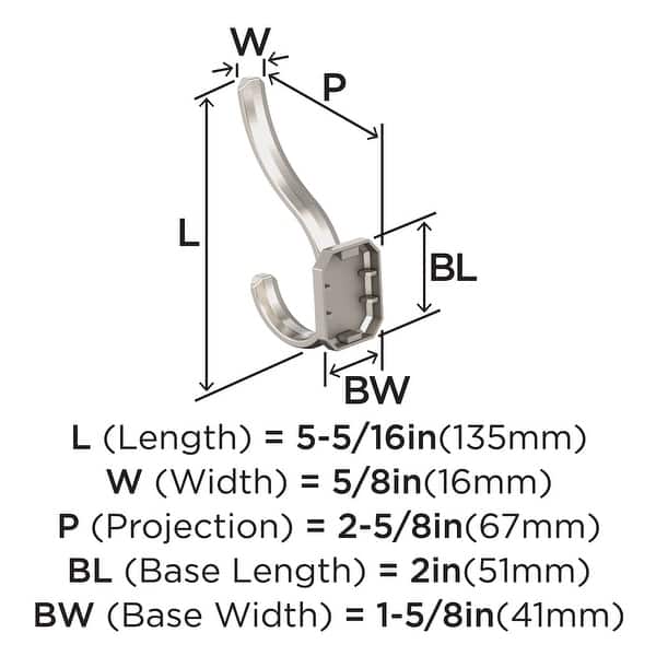 Amerock Granlyn Double Prong Decorative Wall Hook