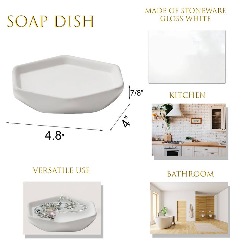 Diamond Bath Set Accessories White or Black