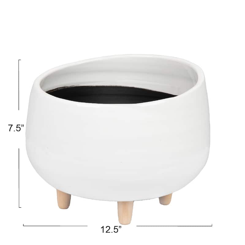Planter with Wood Feet