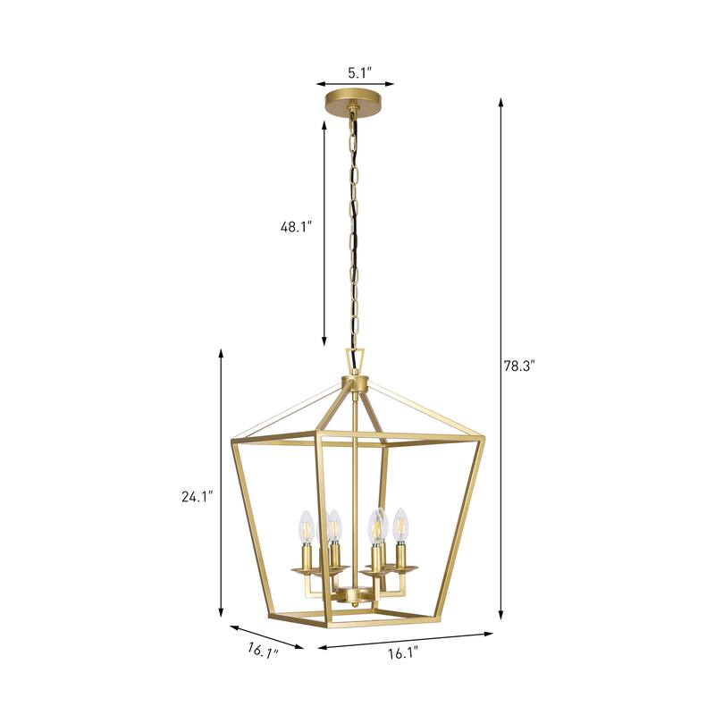 6 - Soft gold Light Pendant - 16"x16"x24"