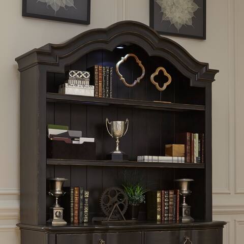 Copper Grove Chesapeake Wire Brushed Antique Black Credenza Hutch