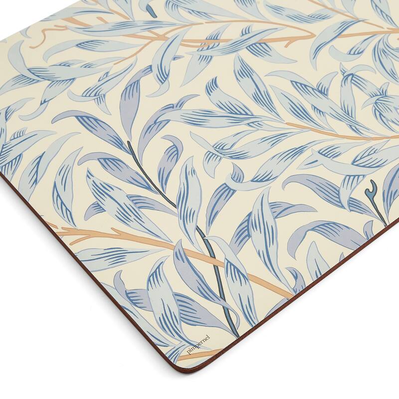 Pimpernel Set of 4 Morris and Co Willow Bough Blue Placemats - 15.7 Inch x 11.7 Inch