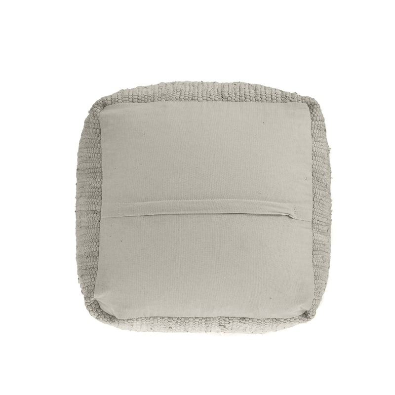 HomeRoots 18" Dark Gray And Natural Cotton And Jute Cube Pouf Ottoman