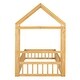 preview thumbnail 55 of 94, Wooden Floor Bed with Fence Railings and Detachable Headboard, Kids Dress Up Rack, Kids Montessori Style Playhouse Frame