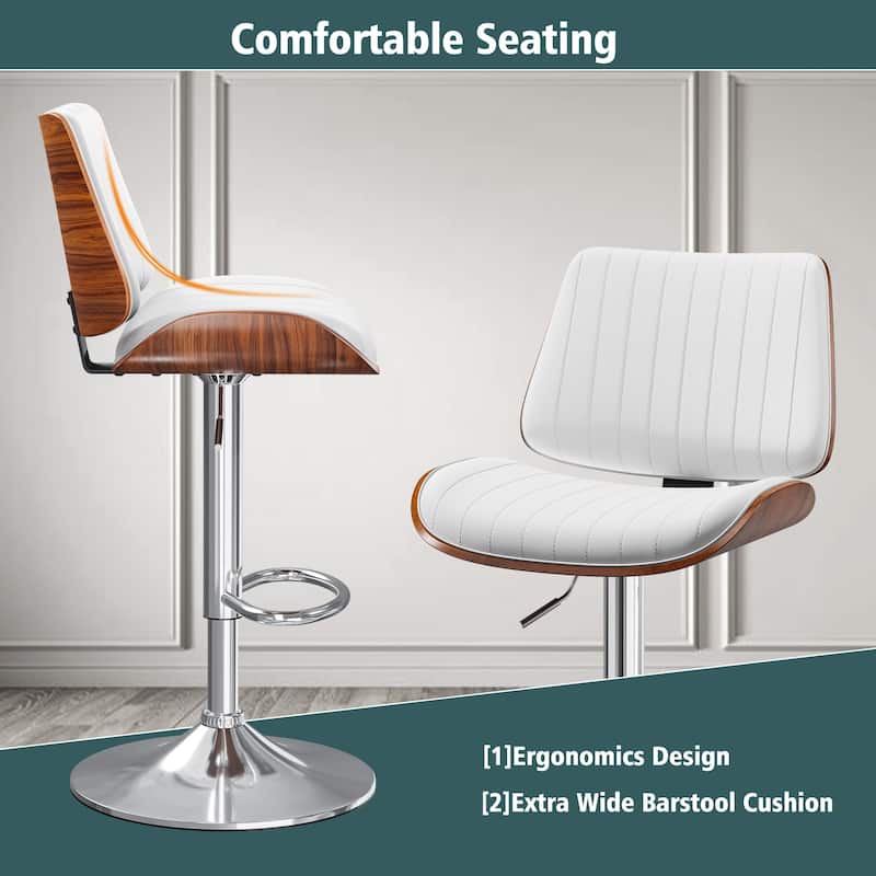 Swivel Adjustable Height Counter Stools, Bar Stools with Backs - 20" W X 18"D X 24-33" H