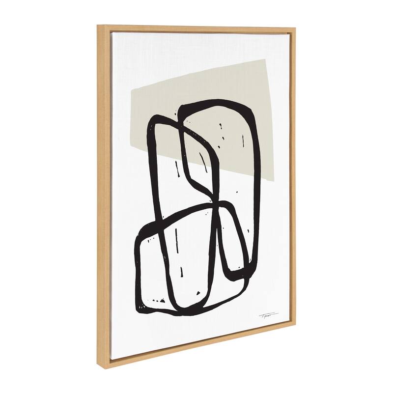 Kate and Laurel Sylvie Neutral Framed Canvas by Statement Goods