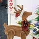 preview thumbnail 4 of 7, Glitzhome 36"H Chunky Wood Reindeer Porch Decor