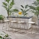 preview thumbnail 1 of 15, Niez Outdoor Wire Counter Stools (Set of 4) by Christopher Knight Home - N/A Light Brass Finish + Ivory Cushion