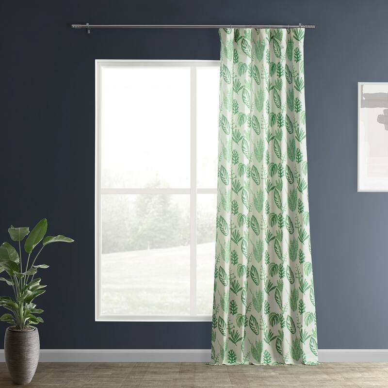 Exclusive Fabrics Textured Cotton Printed Curtains for Bedroom and Living room (1 Panel)