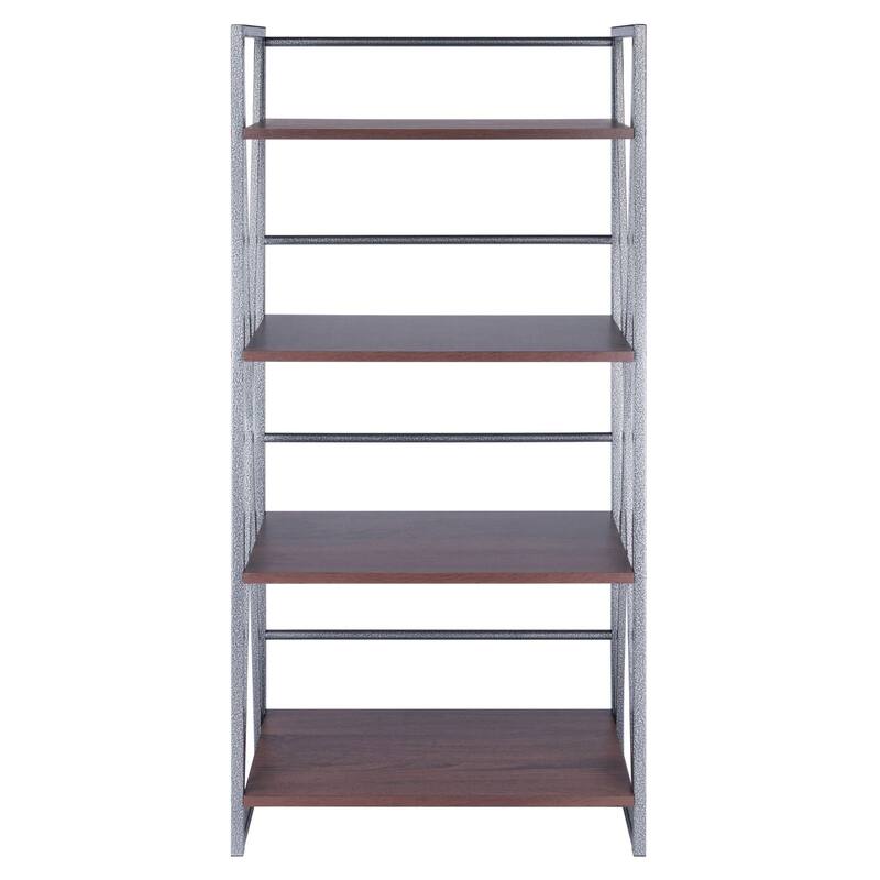 4 Tier Storage Shelf - 48.5" - Graphite and Walnut