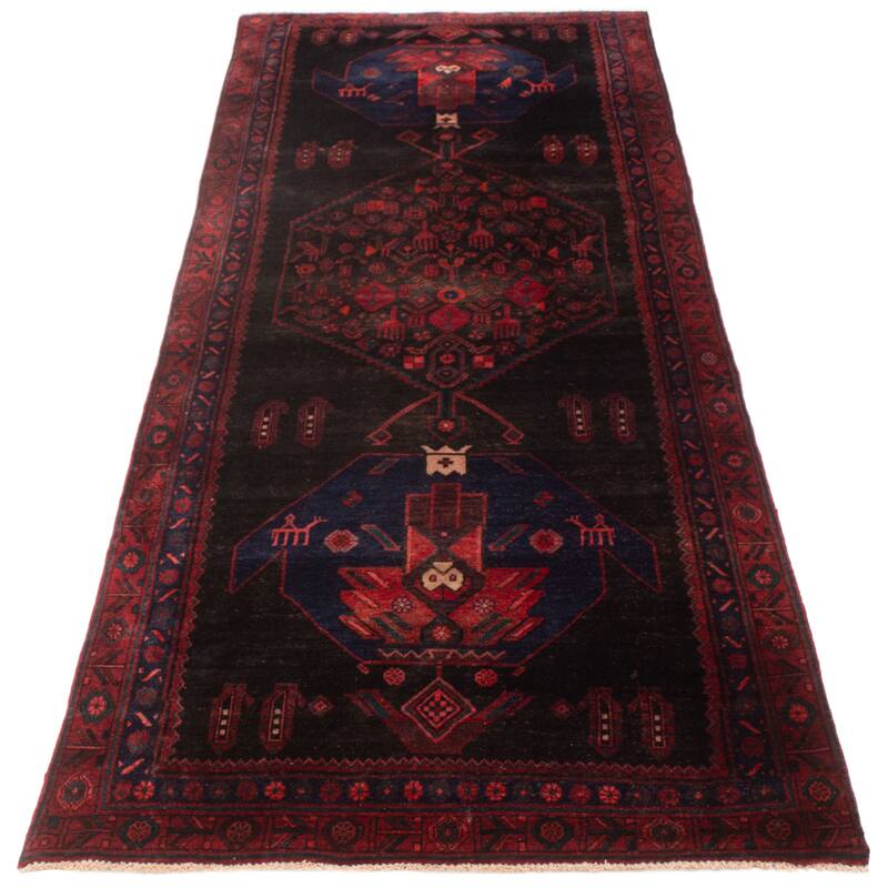 ECARPETGALLERY Hand-knotted Konya Anatolian Black Wool Rug - 4'2 x 11'2
