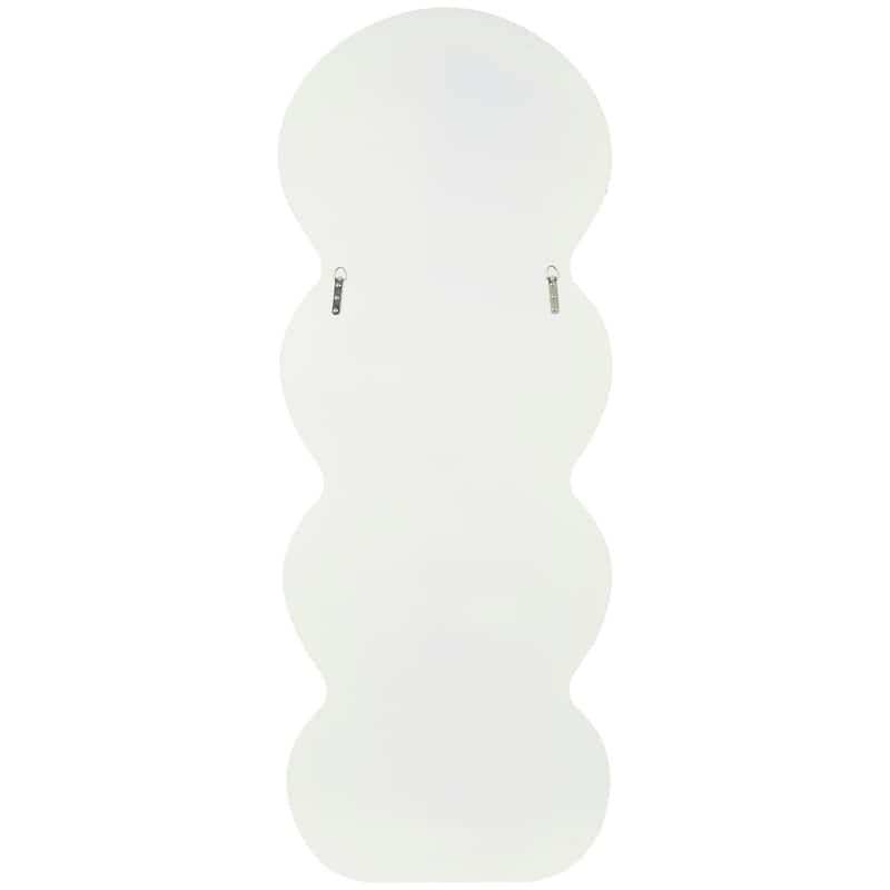 Black or White Wooden Abstract Wavy Wall Mirror with Layered Frame