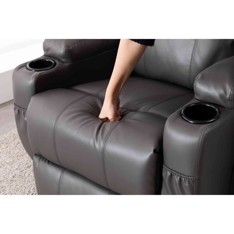 Faux Leather Power Lift Recliner Chair, Heat and Massage by Remote Control