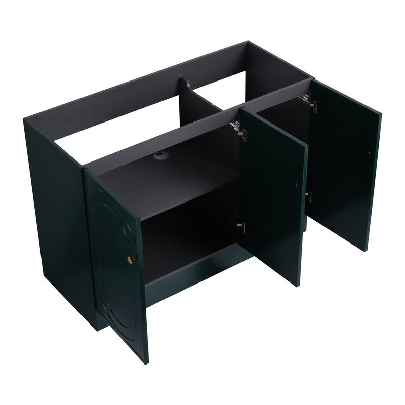 Modern 48 Inch Freestanding Bathroom Vanity Base without Sink, Storage Cabinet with Soft-Close Doors and Adjustable Shelves